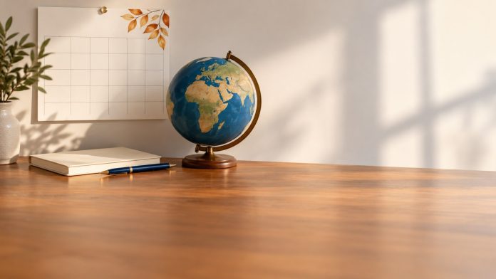 November calendar beside a globe of Africa and Europe, illustrating lifelong learning in November 2026